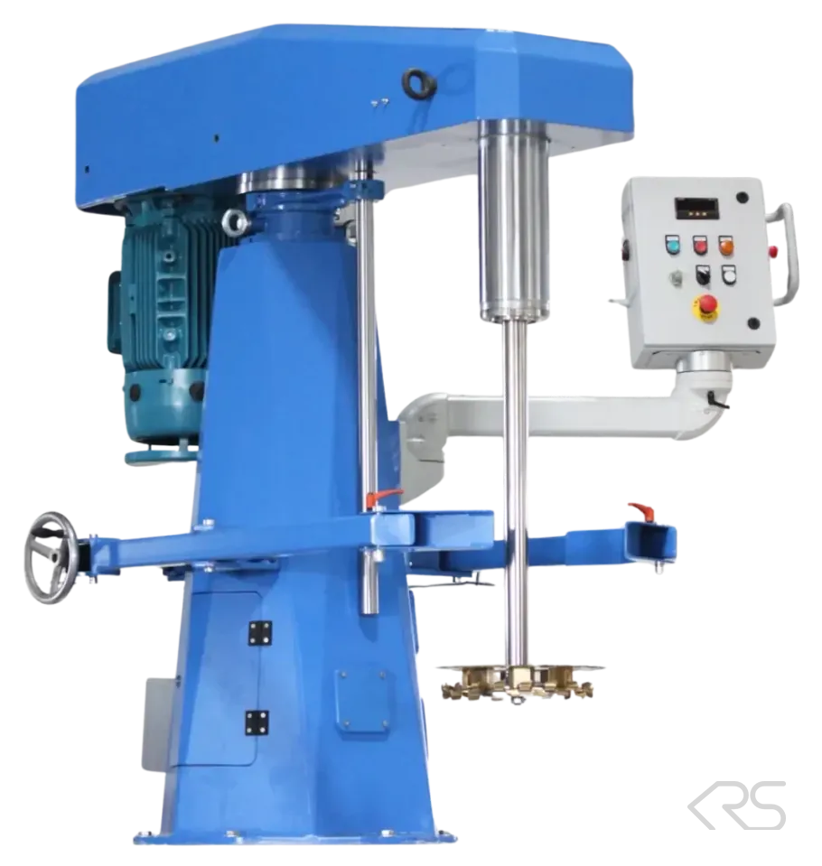 KRS DISPERMAHLTECHNIK High Speed Dissolver with stainless steel shaft, dissolver disc and swivel-mounted control panel